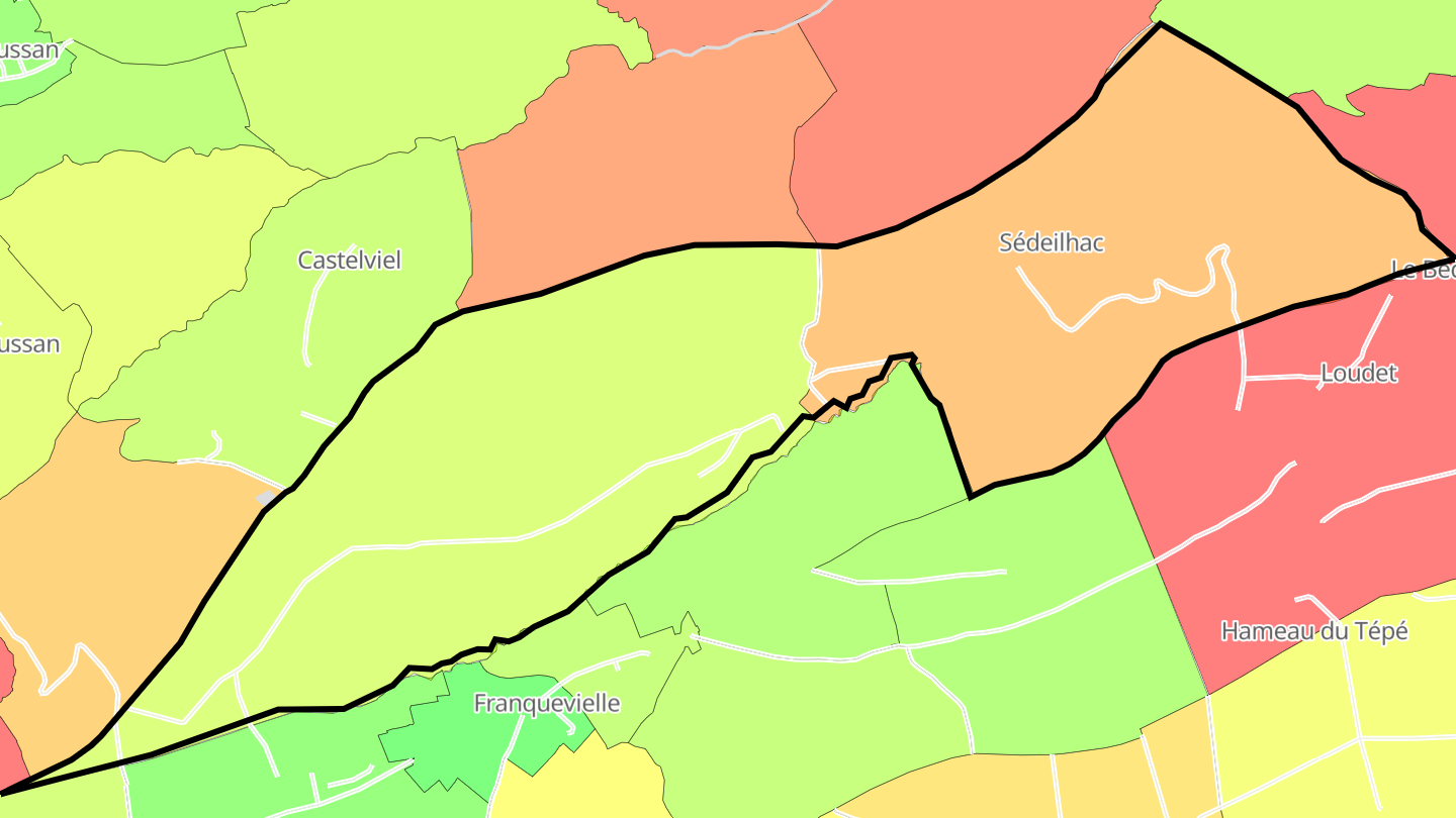 Carte des prix de l'immobilier Sédeilhac