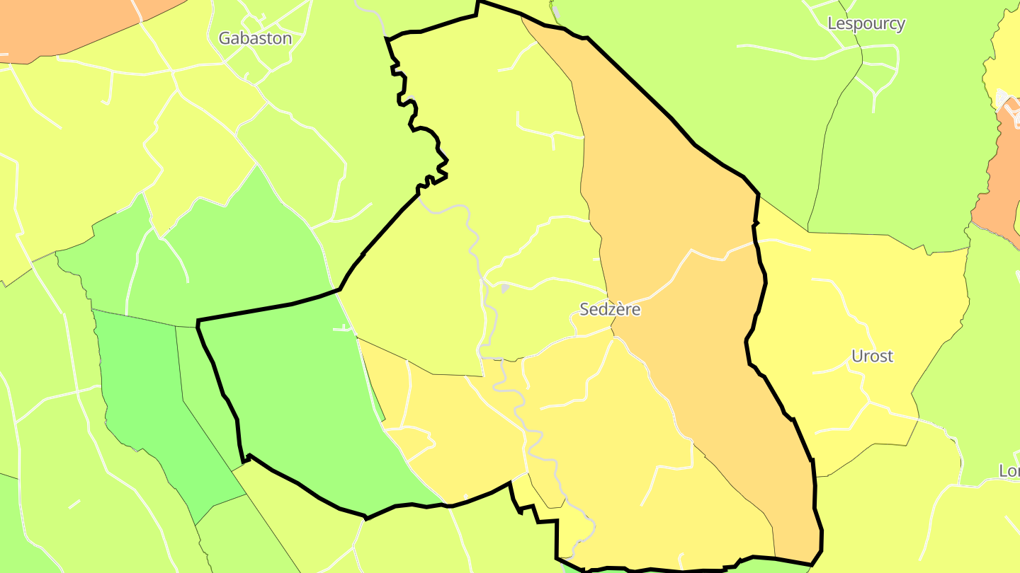 Carte des prix de l'immobilier Sedzère