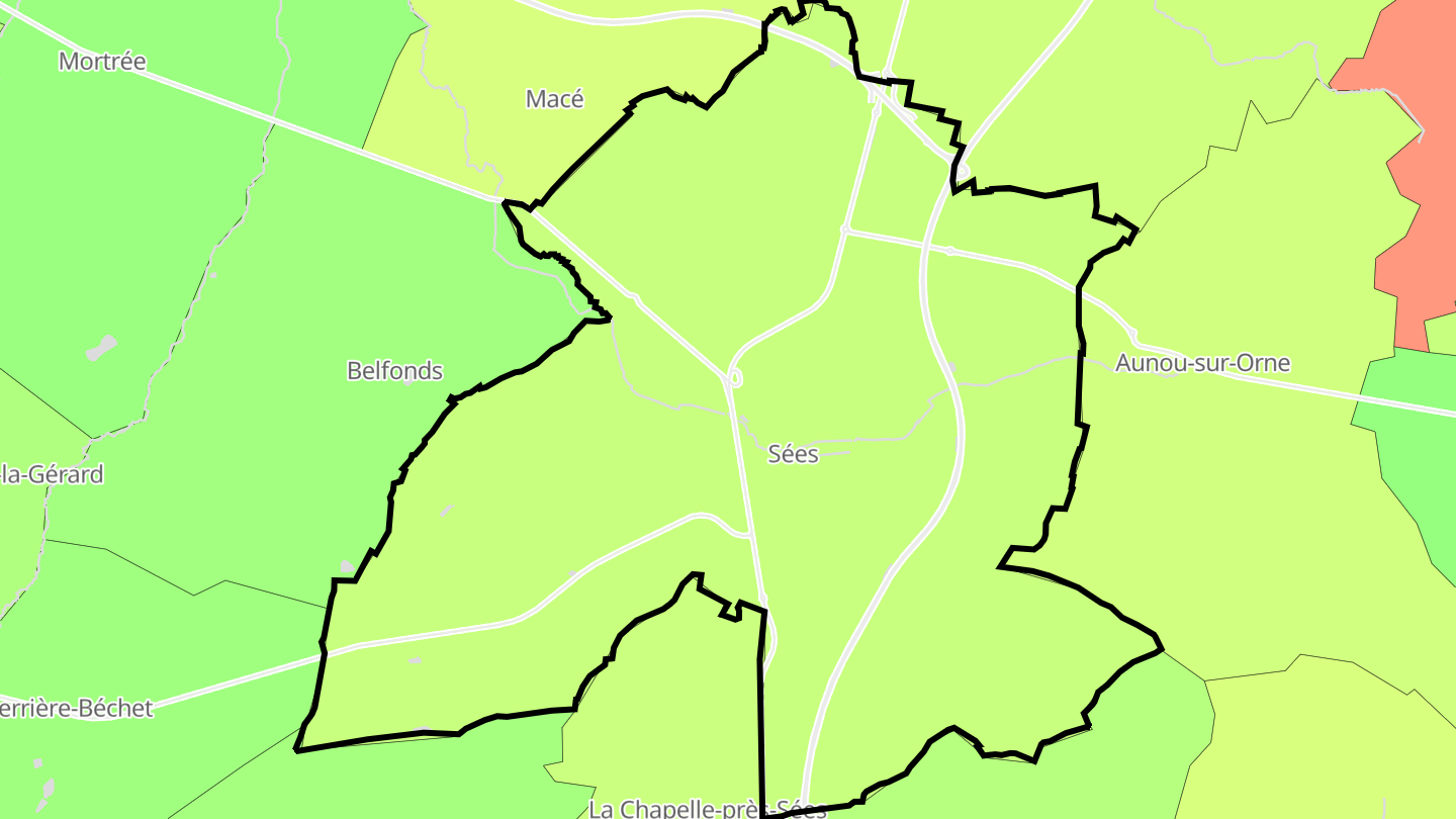 Carte des prix de l'immobilier Sées