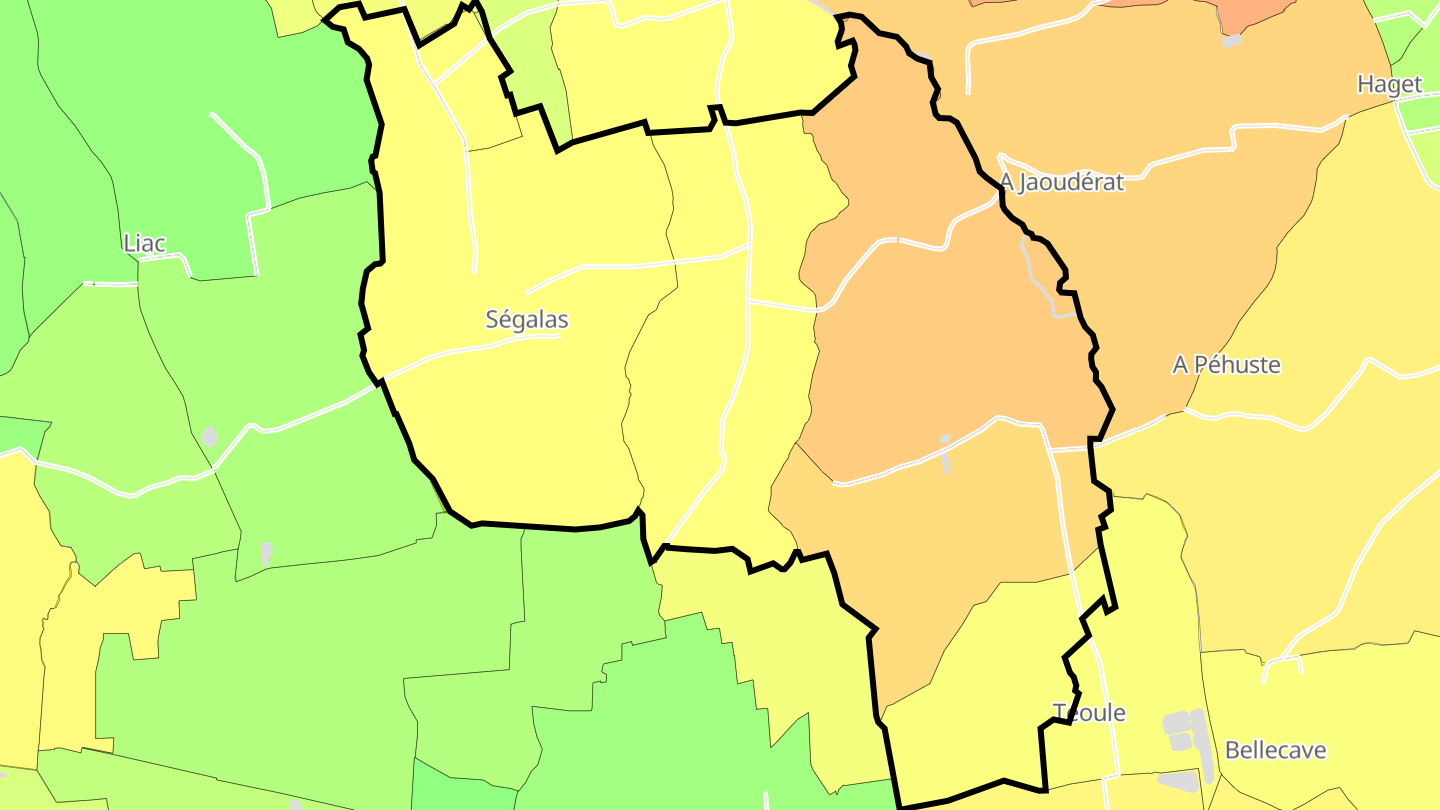 Carte des prix de l'immobilier Ségalas