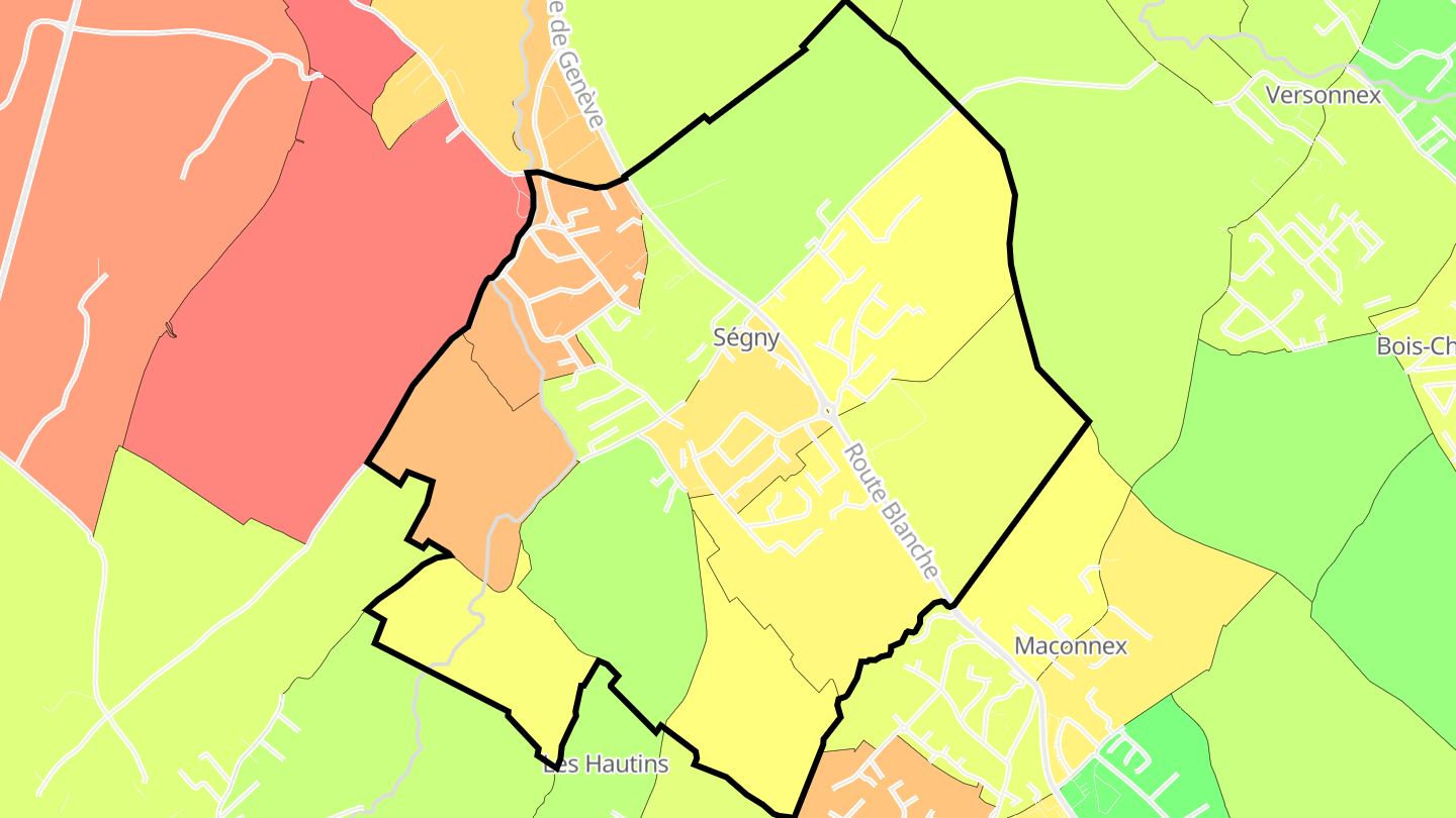 Carte des prix de l'immobilier Ségny