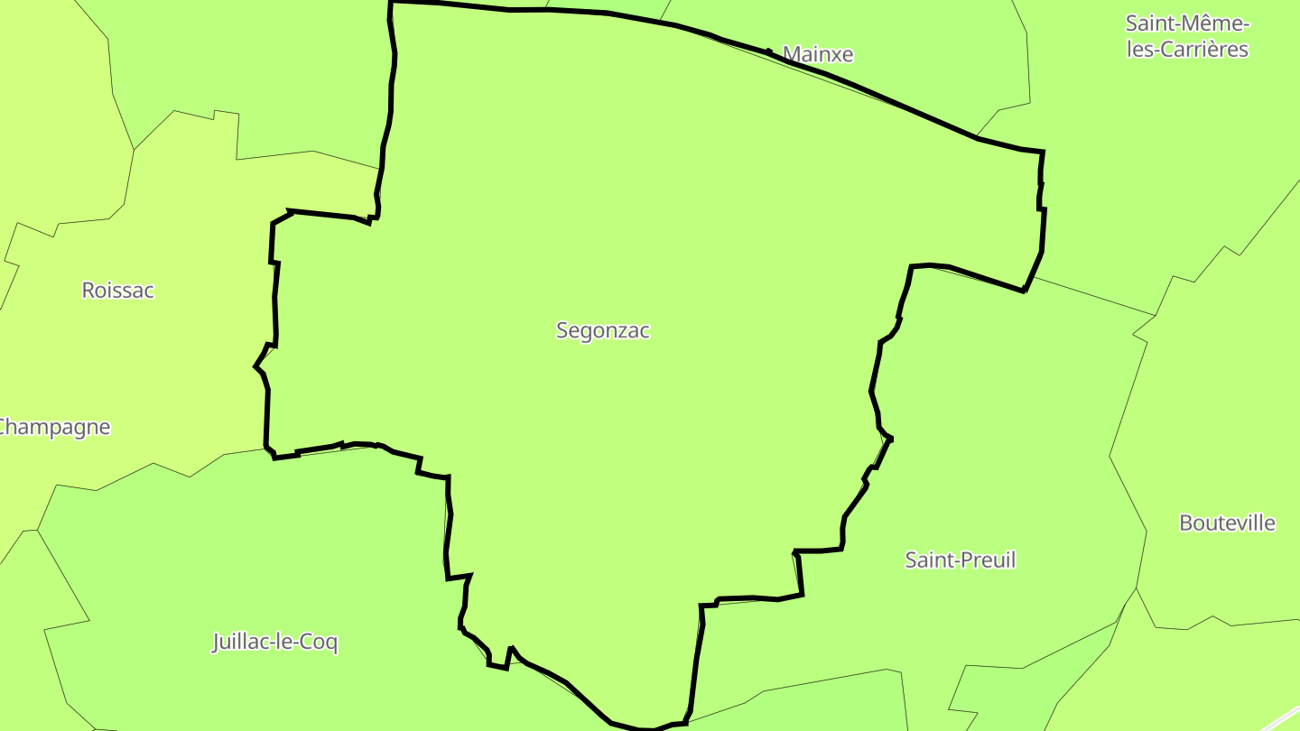 Carte des prix de l'immobilier Segonzac