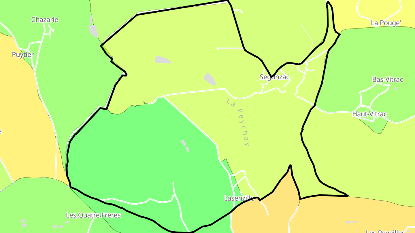 Carte des prix de l'immobilier Segonzac