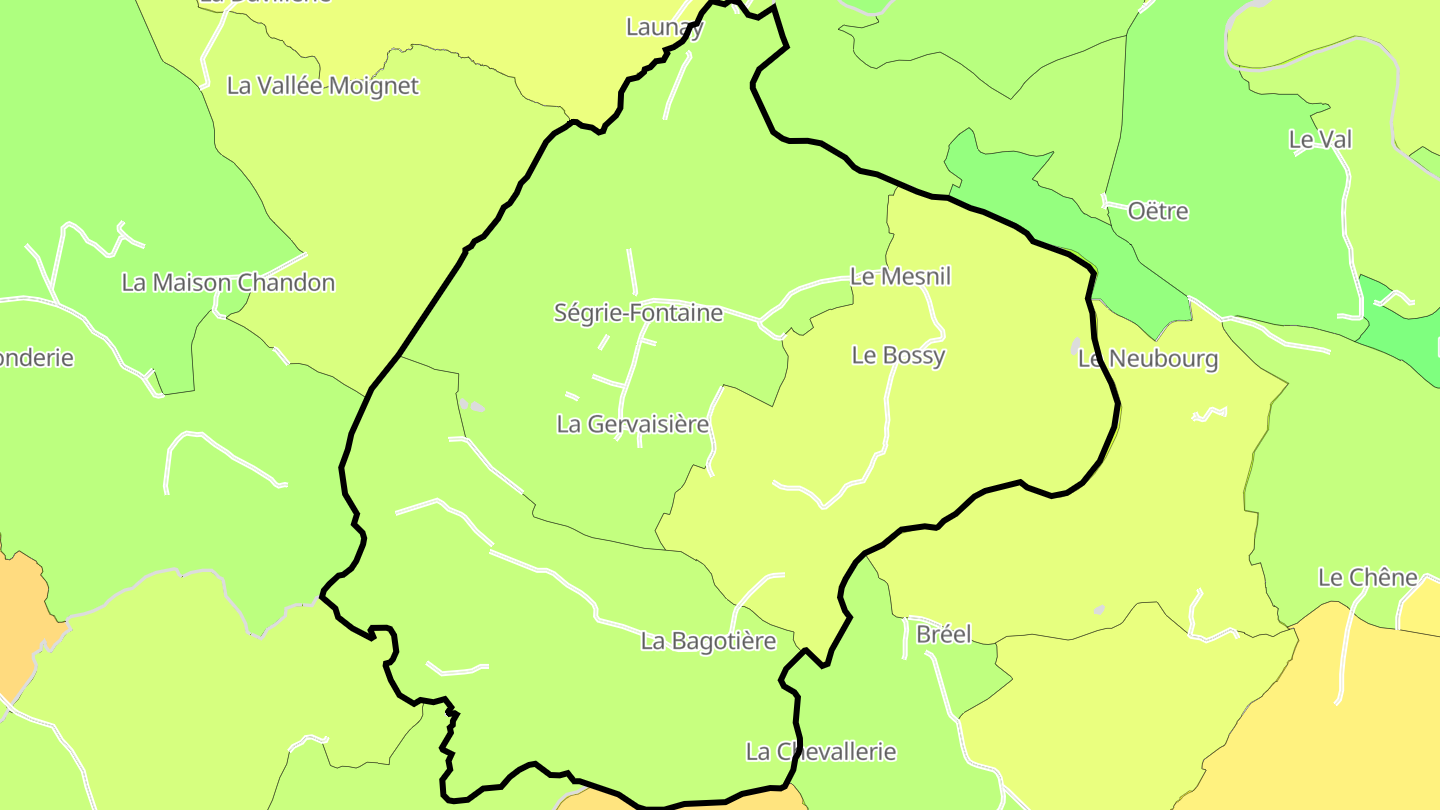 Carte des prix de l'immobilier Ségrie-Fontaine