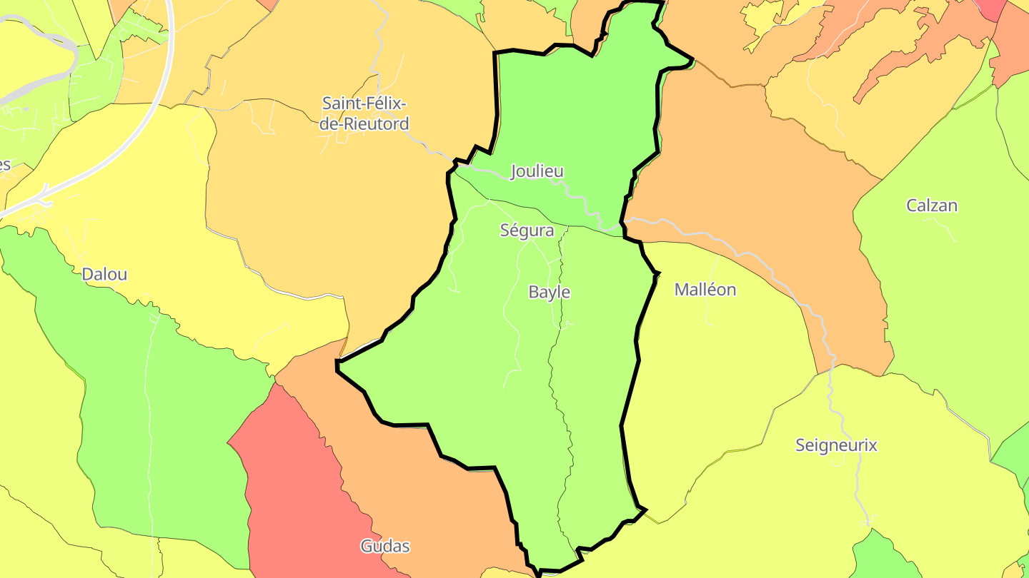 Carte des prix de l'immobilier Ségura
