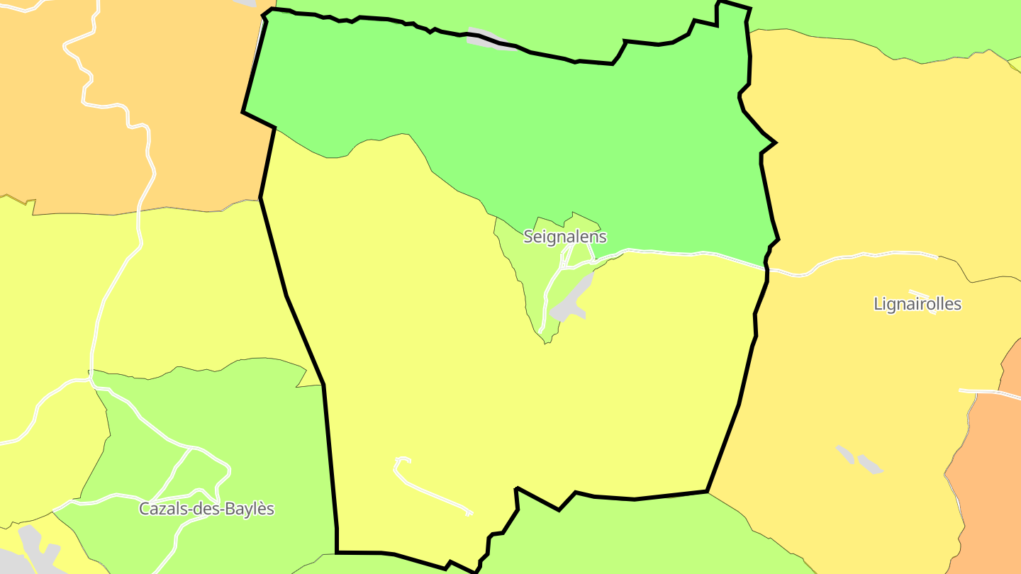 Carte des prix de l'immobilier Seignalens