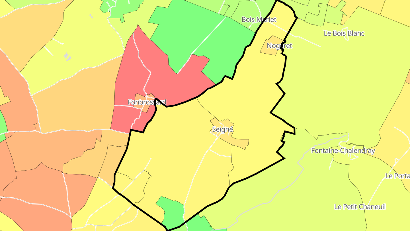 Carte des prix de l'immobilier Seigné