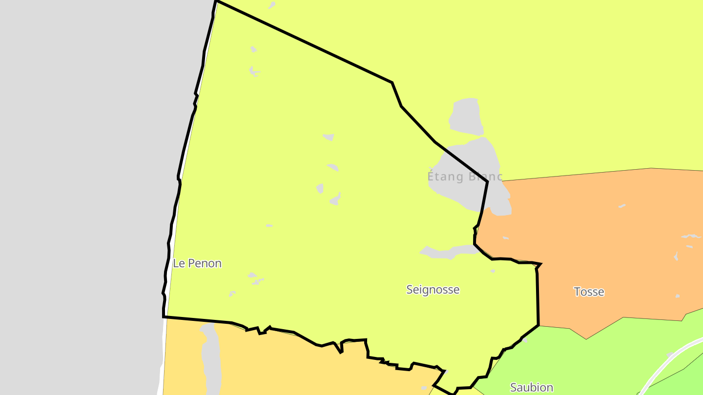Carte des prix de l'immobilier Seignosse
