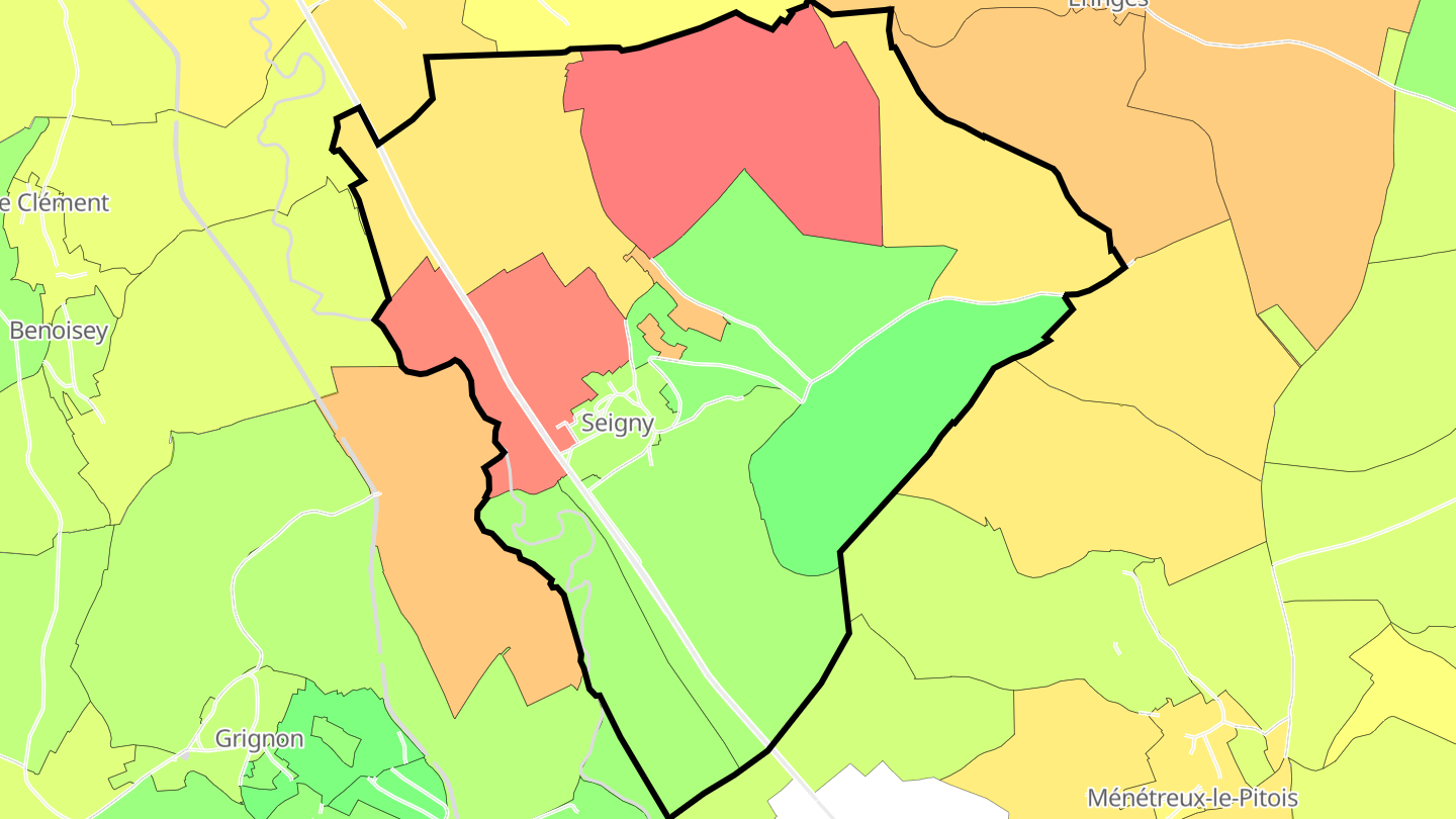 Carte des prix de l'immobilier Seigny