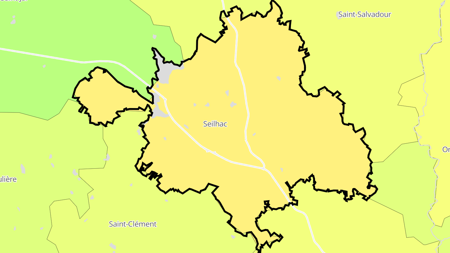 Carte des prix de l'immobilier Seilhac