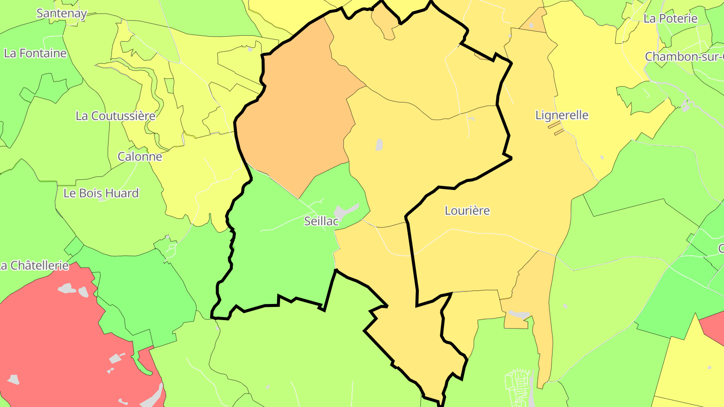 Carte des prix de l'immobilier Seillac