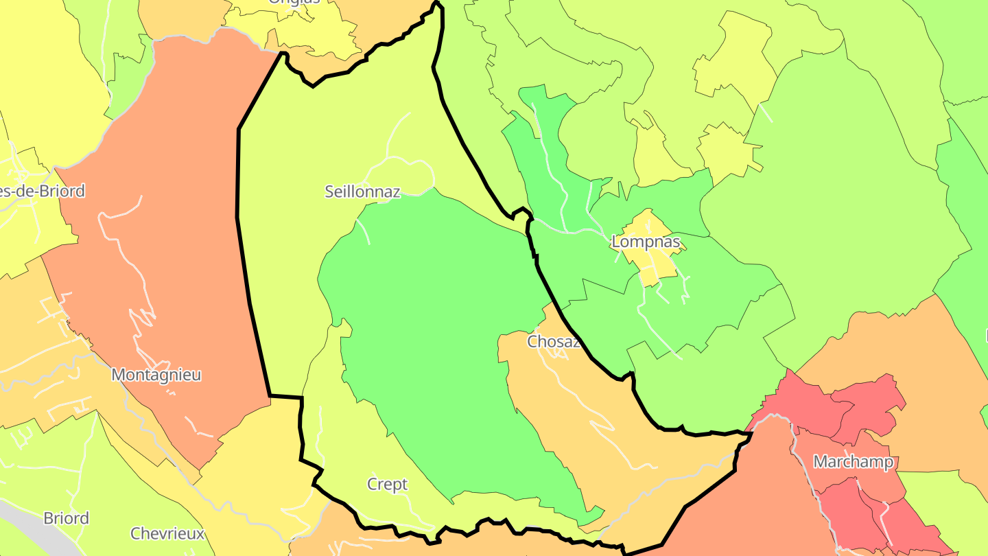 Carte des prix de l'immobilier Seillonnaz