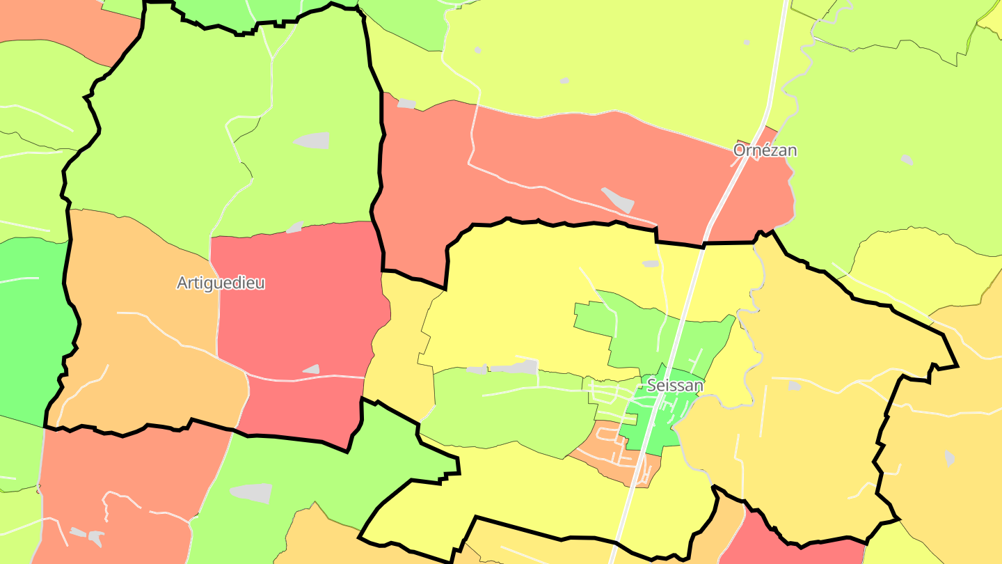 Carte des prix de l'immobilier Seissan