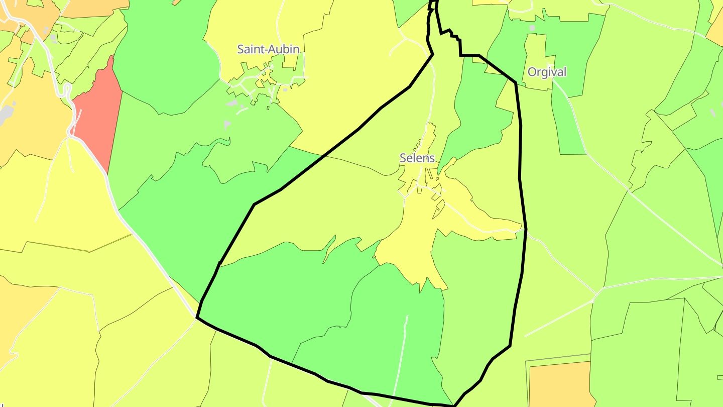 Carte des prix de l'immobilier Selens