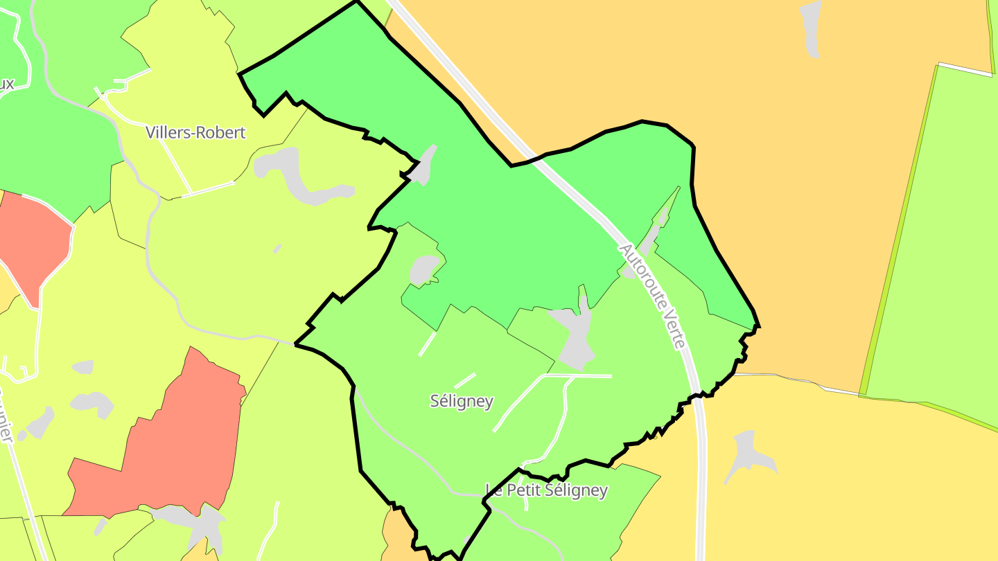 Carte des prix de l'immobilier Séligney