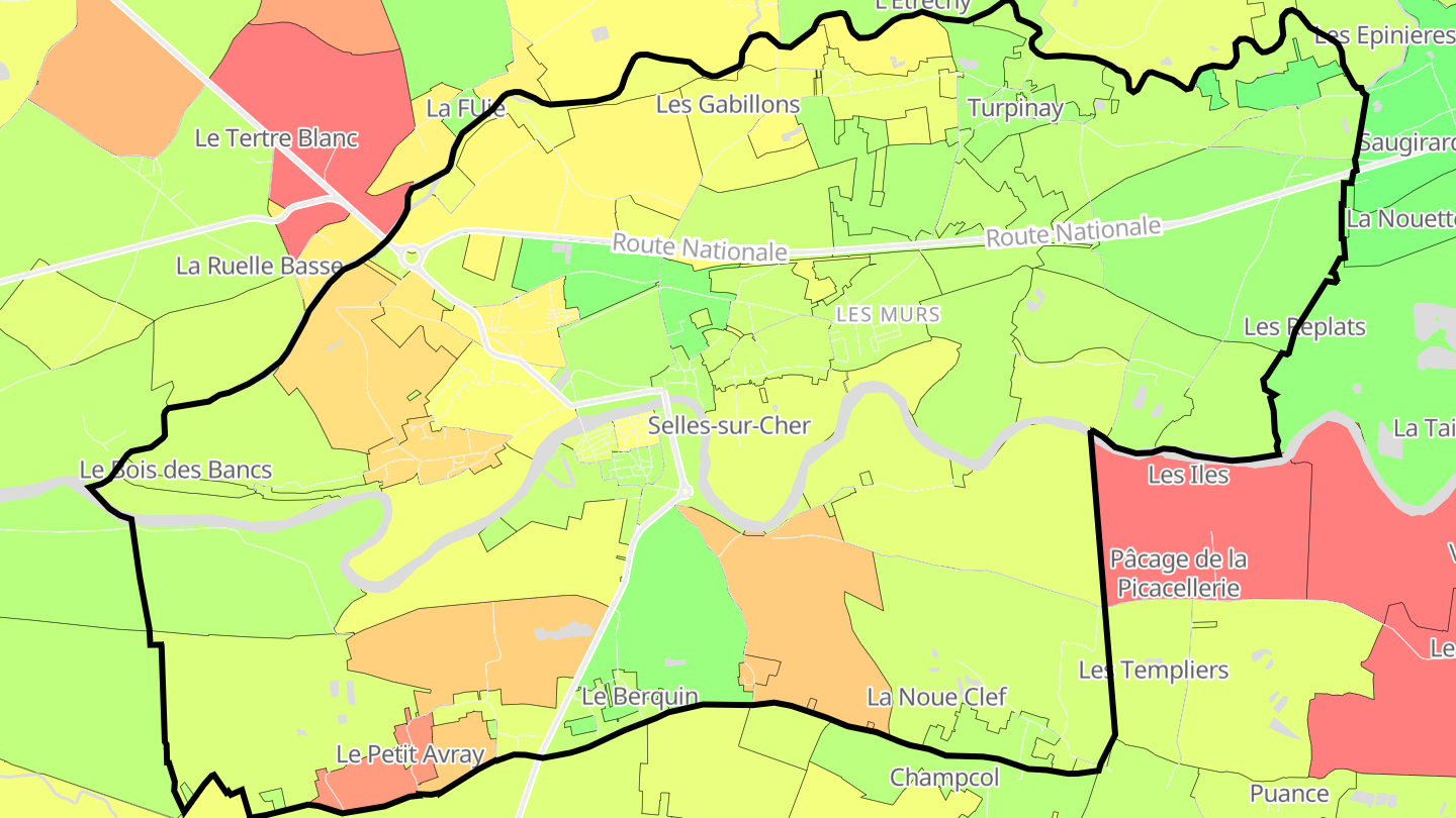 Carte des prix de l'immobilier Selles-sur-Cher