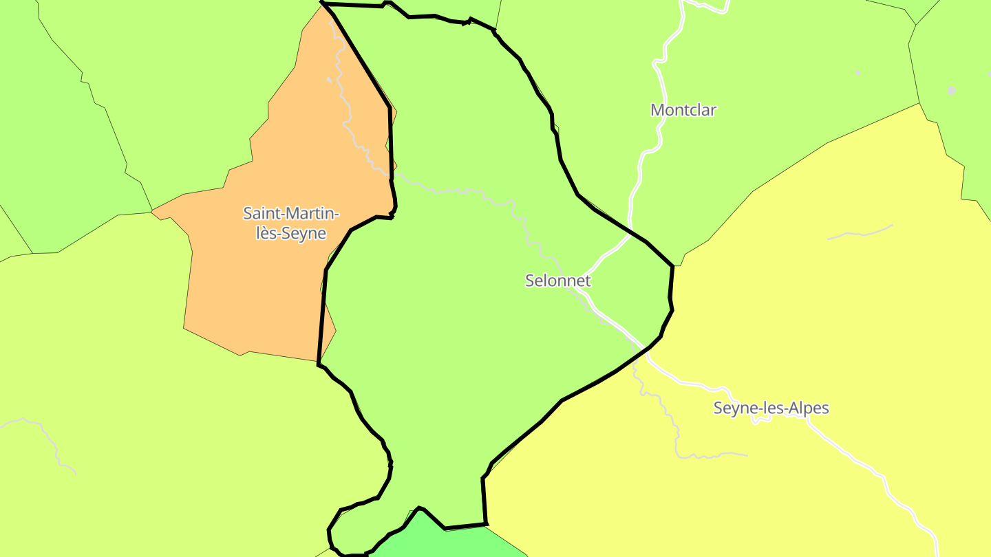 Carte des prix de l'immobilier Selonnet