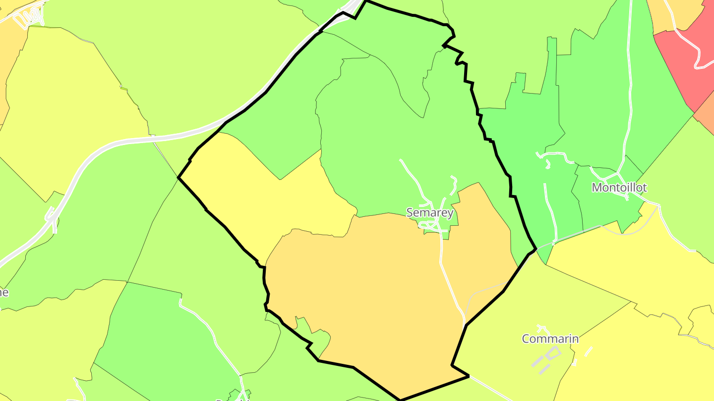 Carte des prix de l'immobilier Semarey