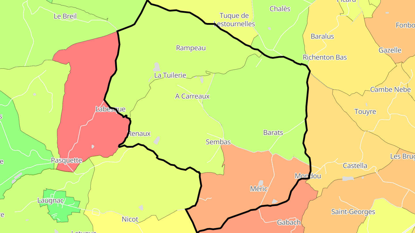 Carte des prix de l'immobilier Sembas