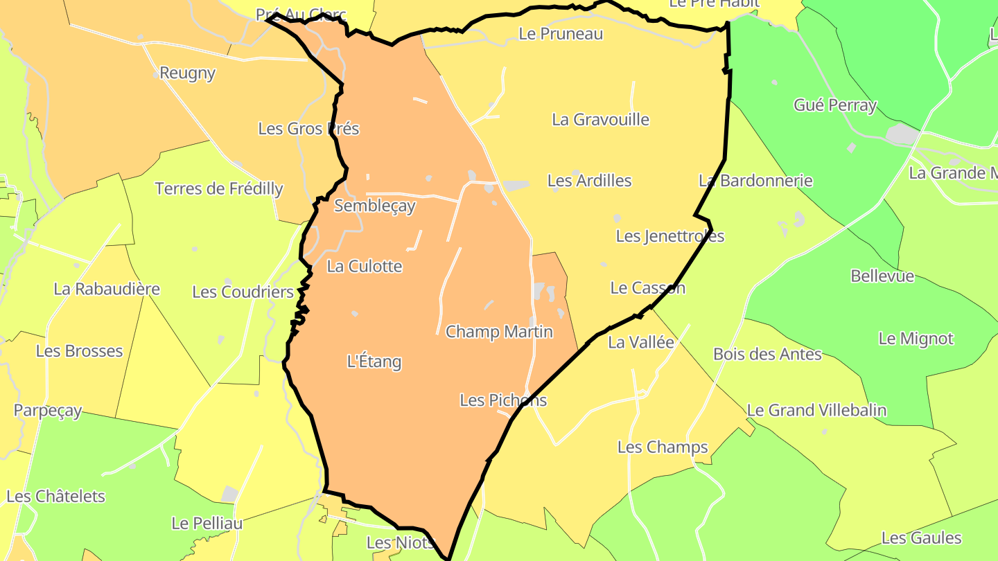 Carte des prix de l'immobilier Sembleçay
