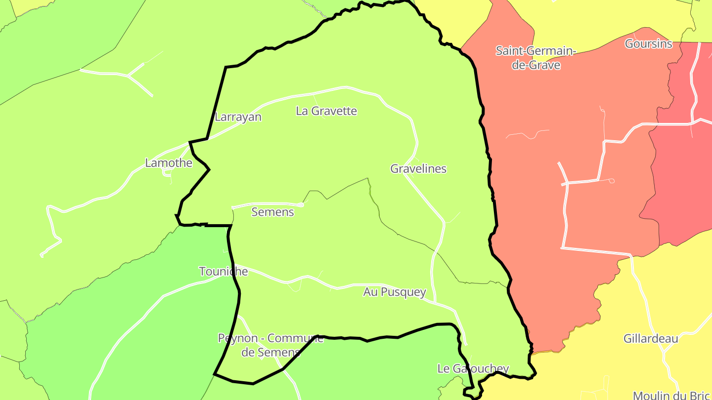 Carte des prix de l'immobilier Semens