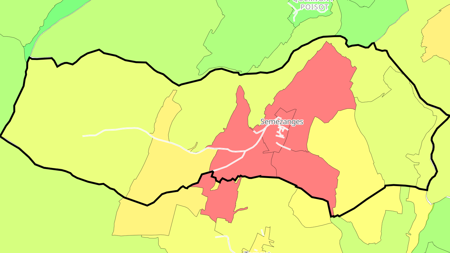 Carte des prix de l'immobilier Semezanges