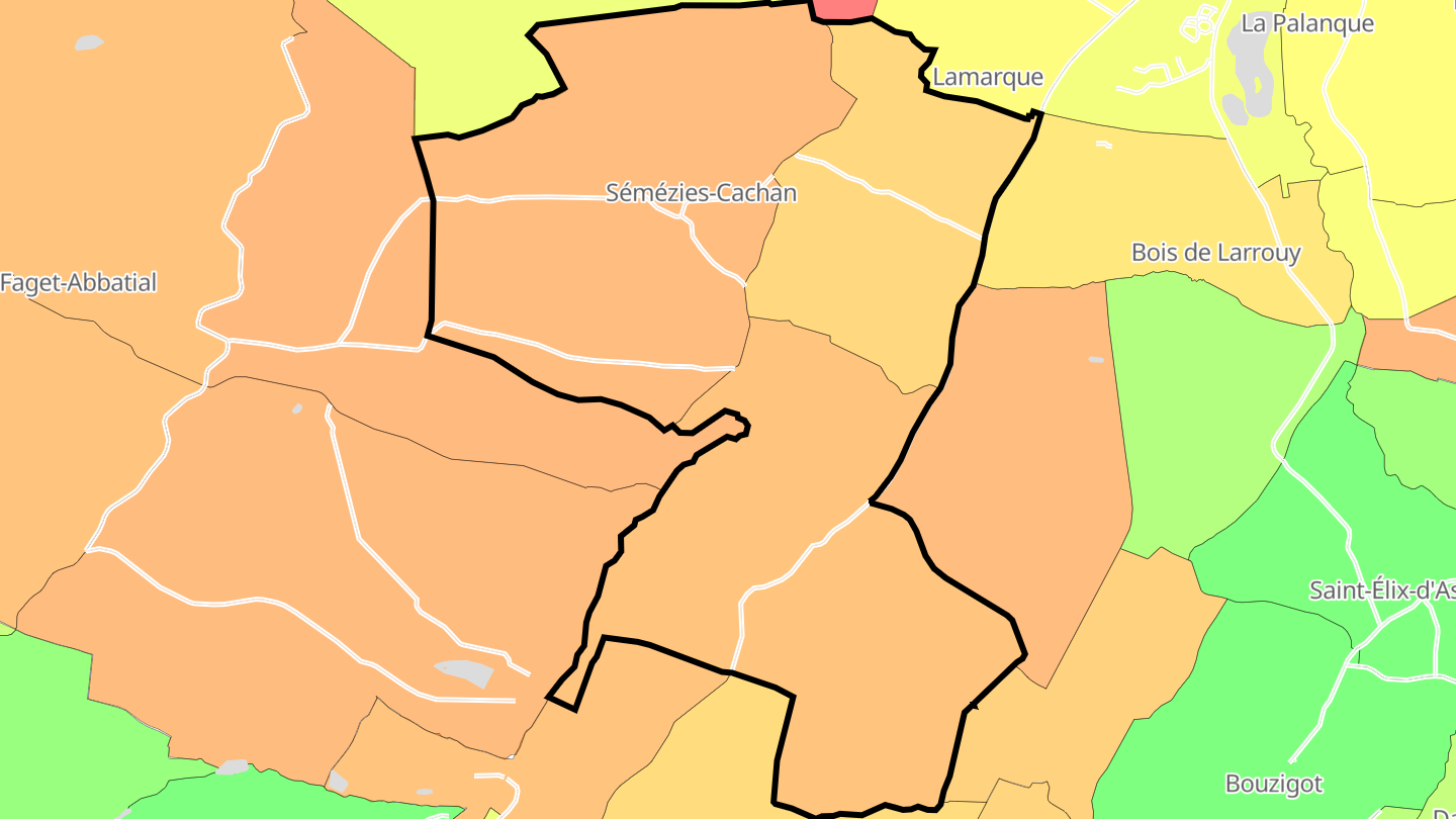 Carte des prix de l'immobilier Sémézies-Cachan