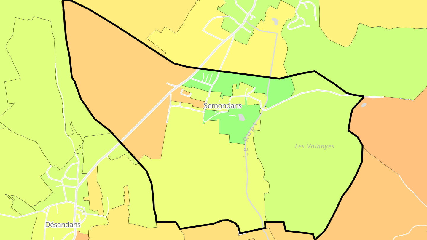 Carte des prix de l'immobilier Semondans