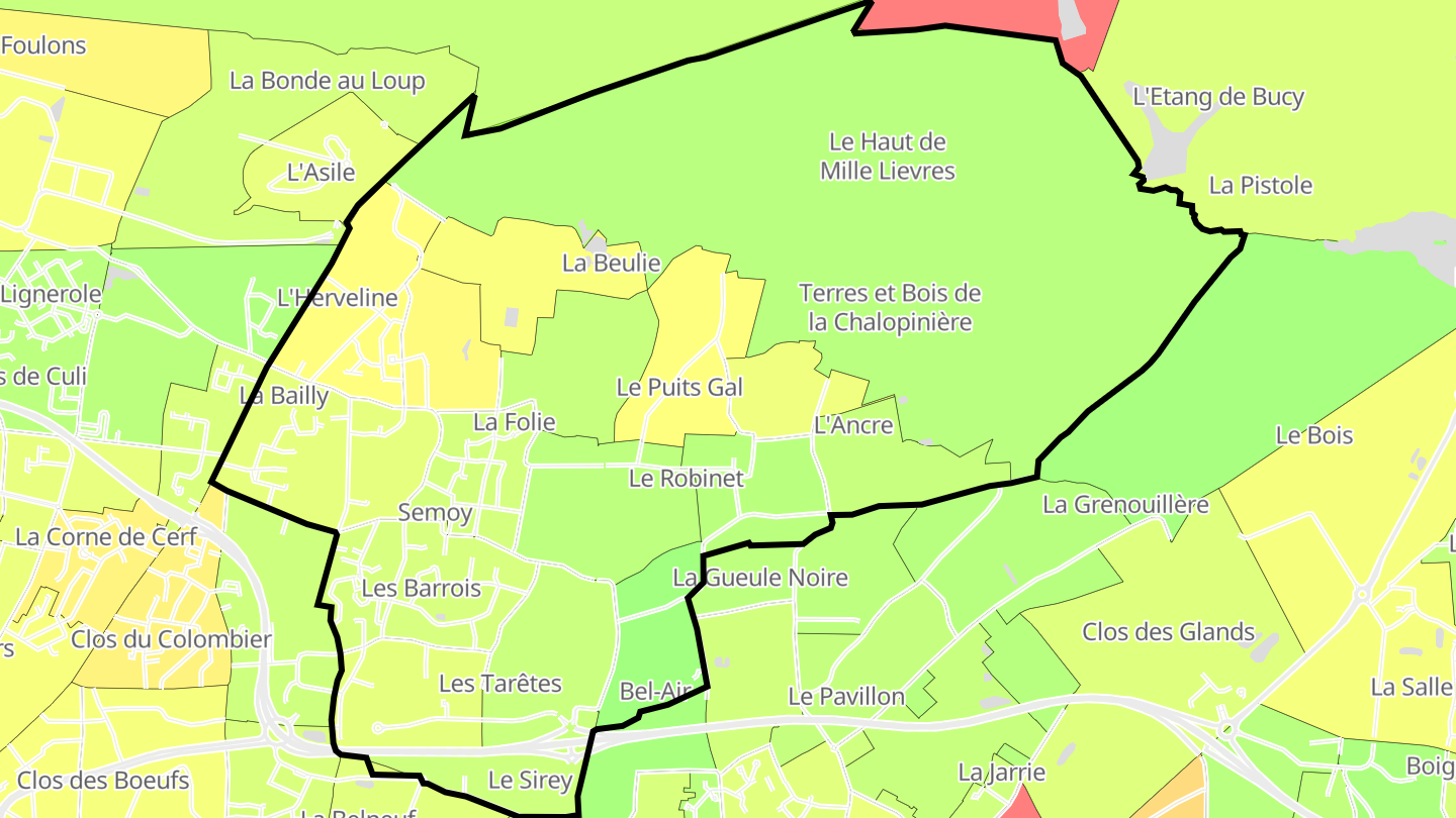Carte des prix de l'immobilier Semoy