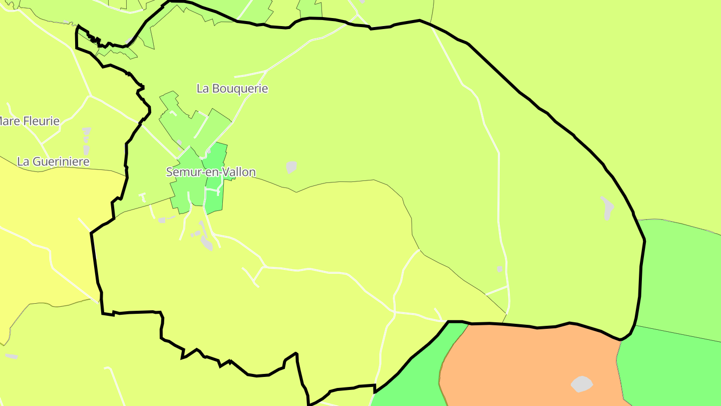 Carte des prix de l'immobilier Semur-en-Vallon