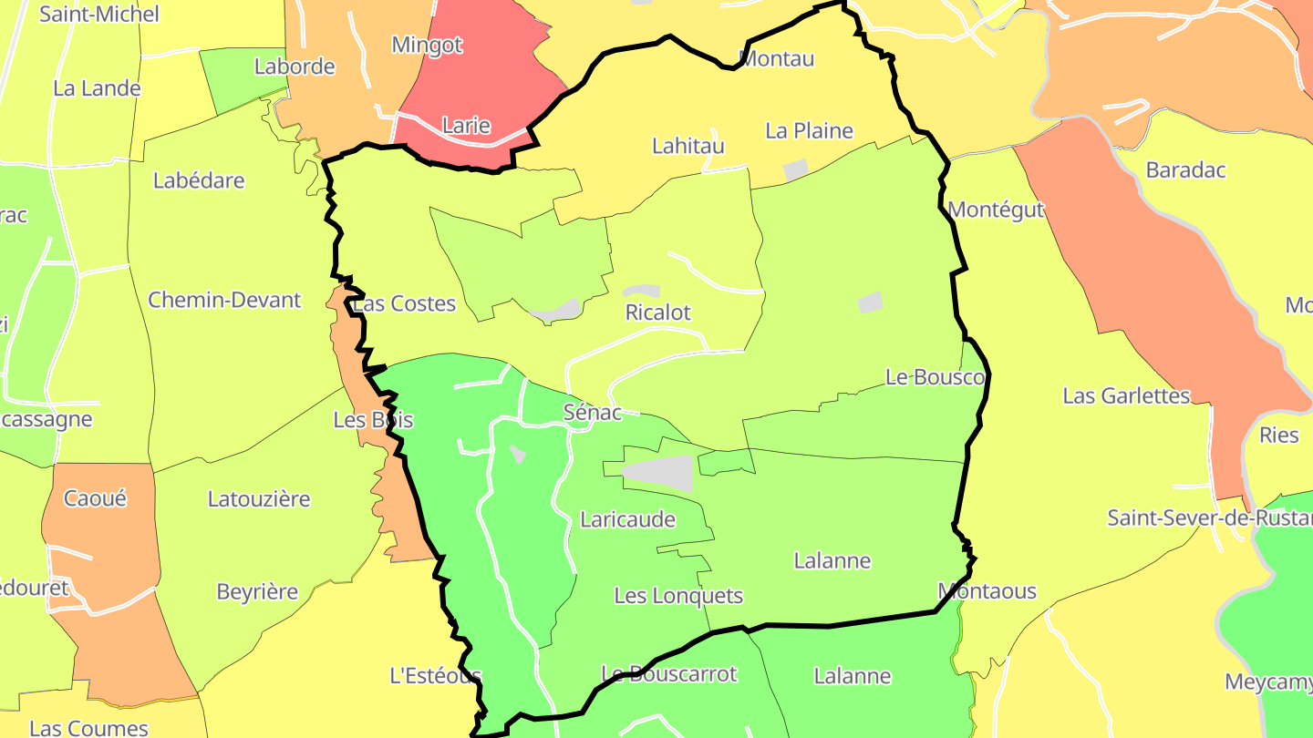 Carte des prix de l'immobilier Sénac