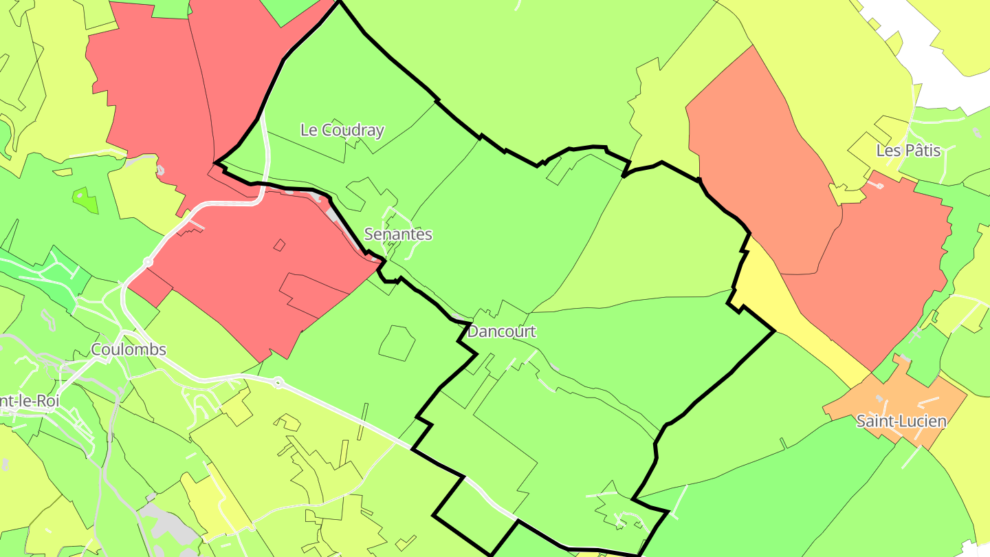 Carte des prix de l'immobilier Senantes