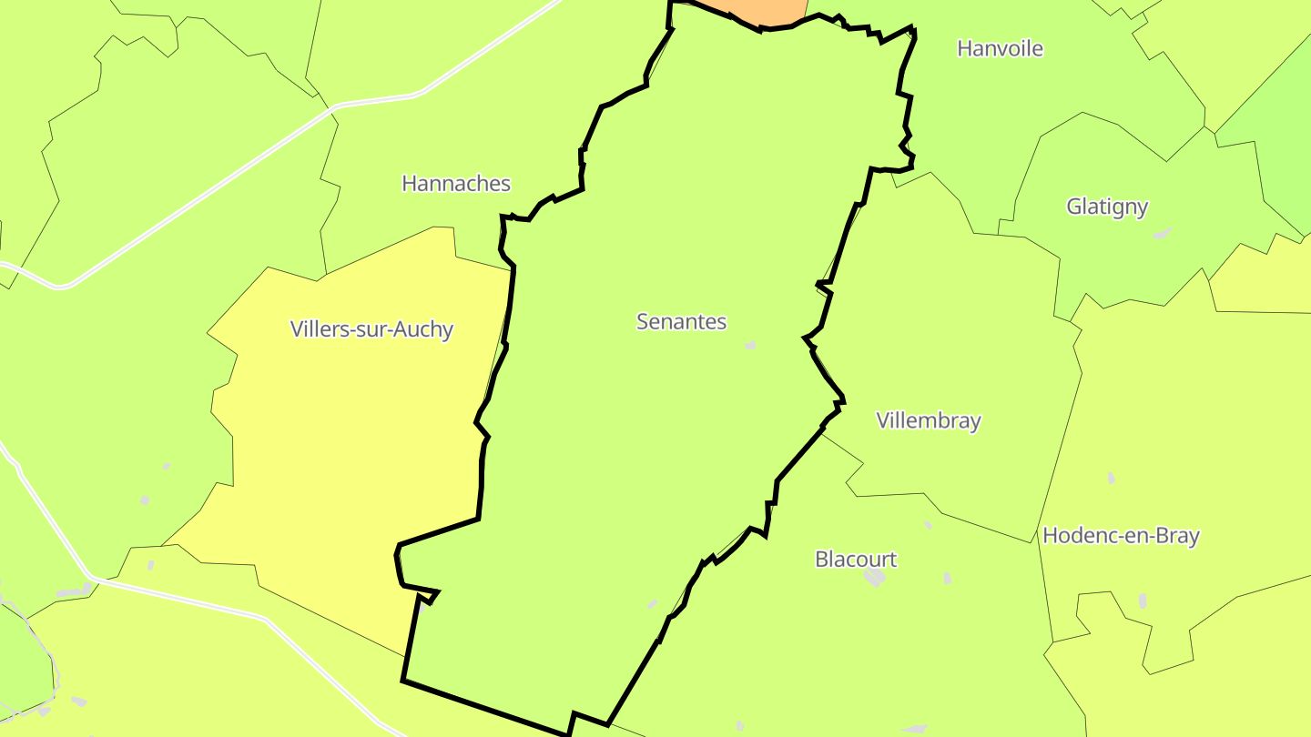 Carte des prix de l'immobilier Senantes