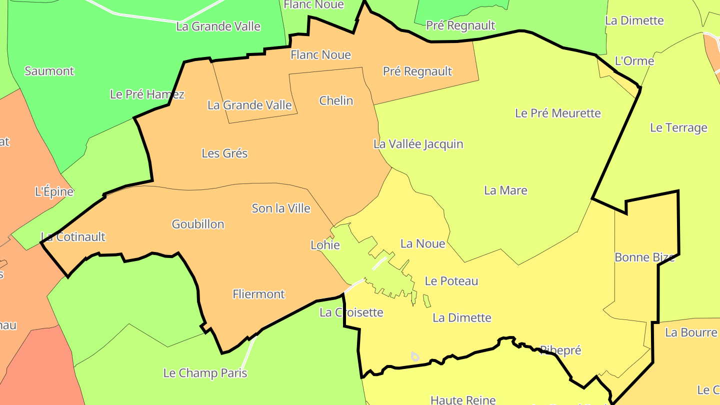 Carte des prix de l'immobilier Senard