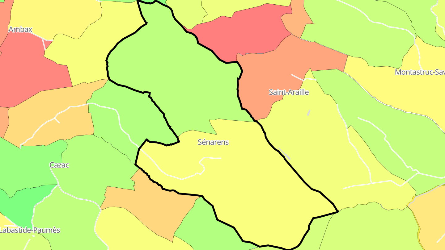Carte des prix de l'immobilier Sénarens
