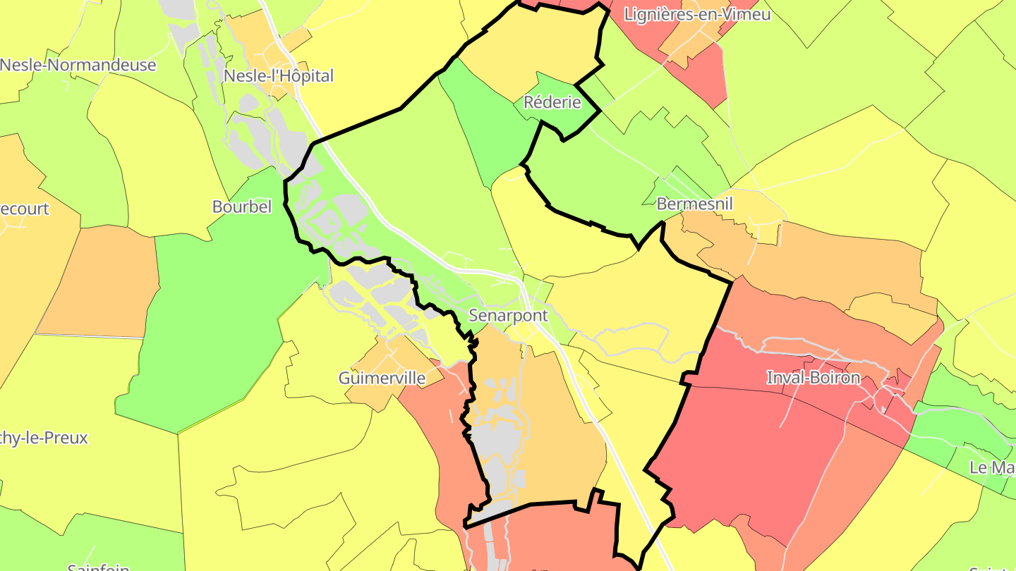 Carte des prix de l'immobilier Senarpont