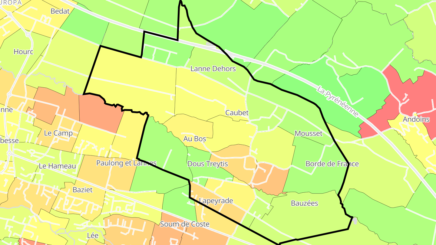 Carte des prix de l'immobilier Sendets