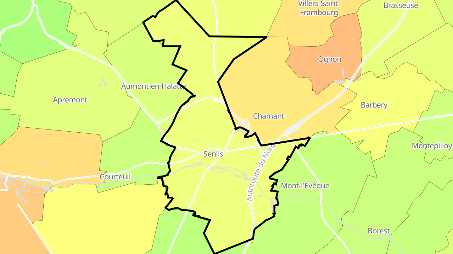 Carte des prix de l'immobilier Senlis