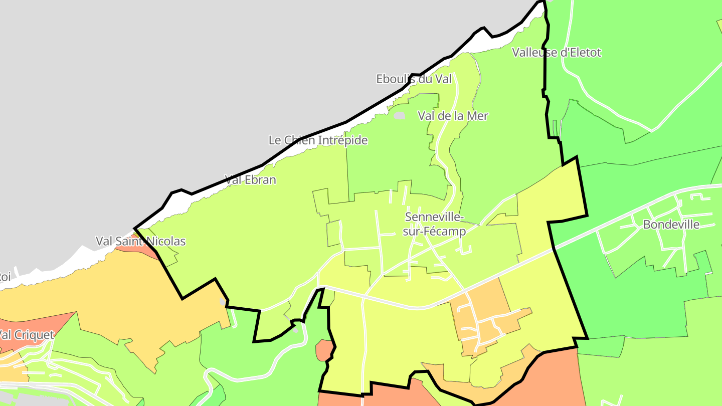 Carte des prix de l'immobilier Senneville-sur-Fécamp