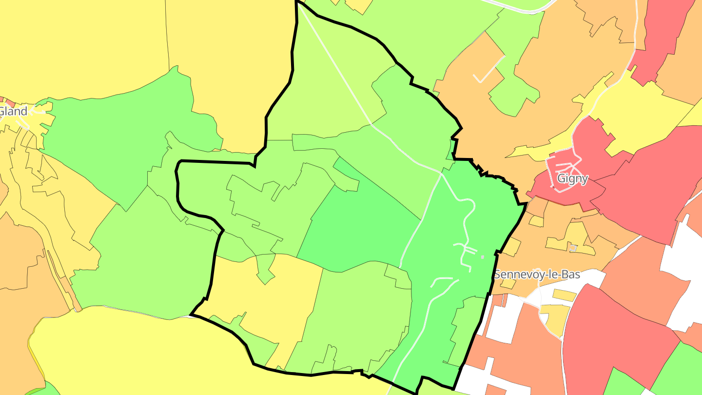 Carte des prix de l'immobilier Sennevoy-le-Haut