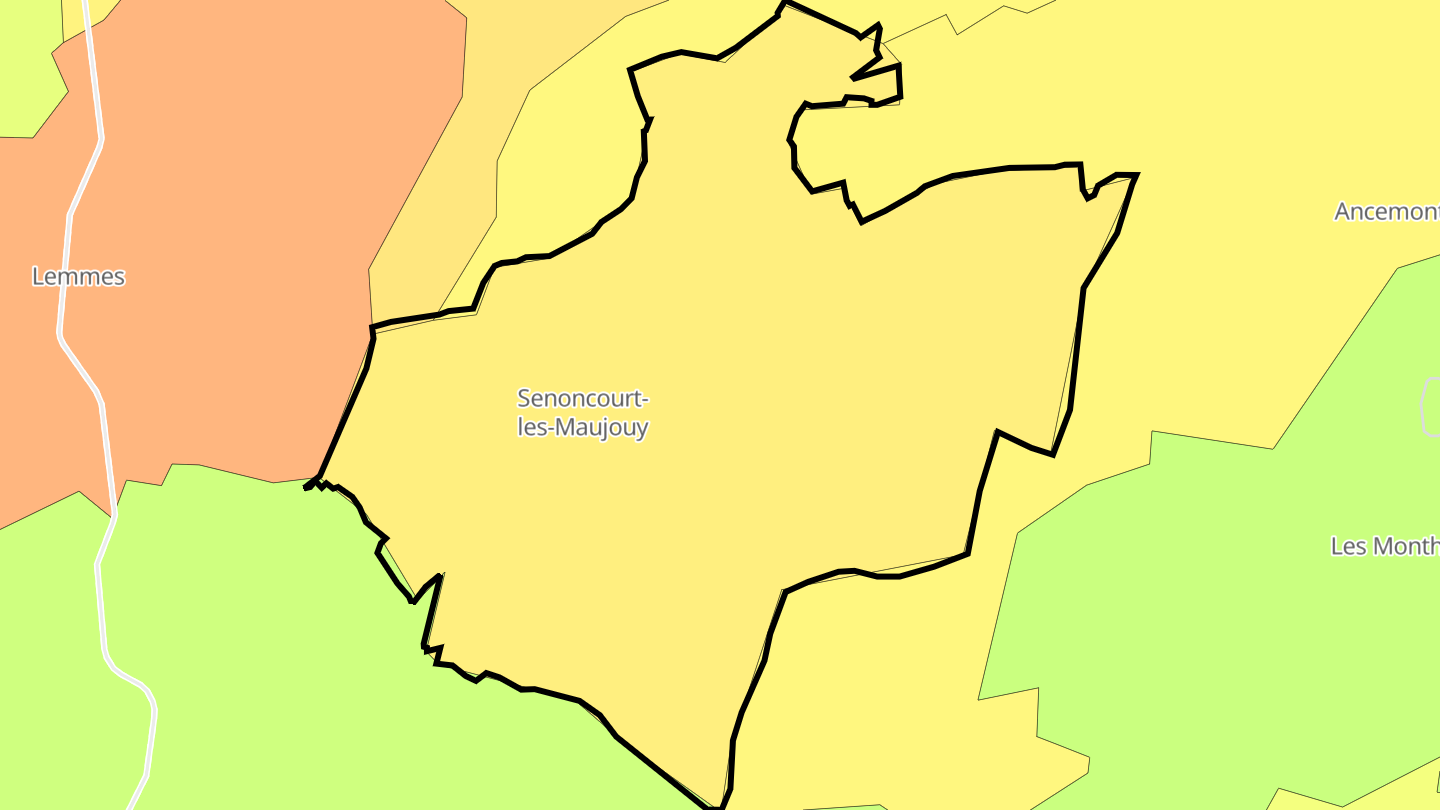 Carte des prix de l'immobilier Senoncourt-les-Maujouy