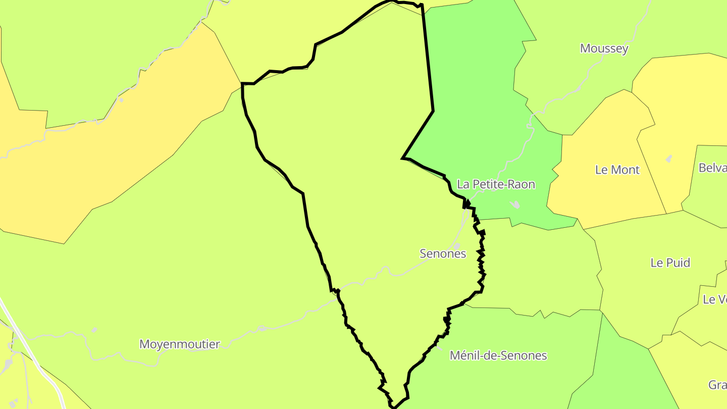 Carte des prix de l'immobilier Senones