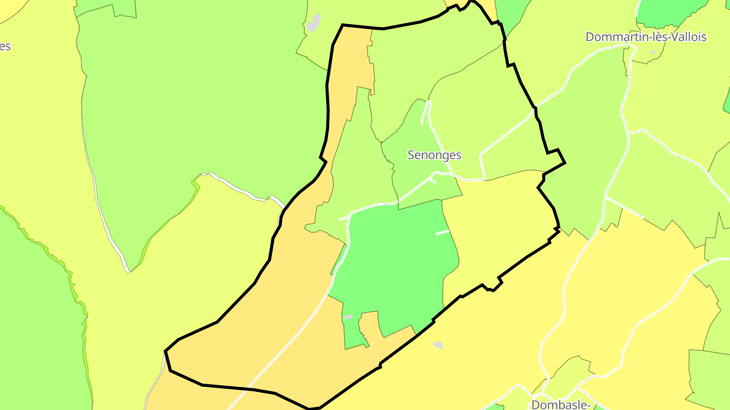 Carte des prix de l'immobilier Senonges