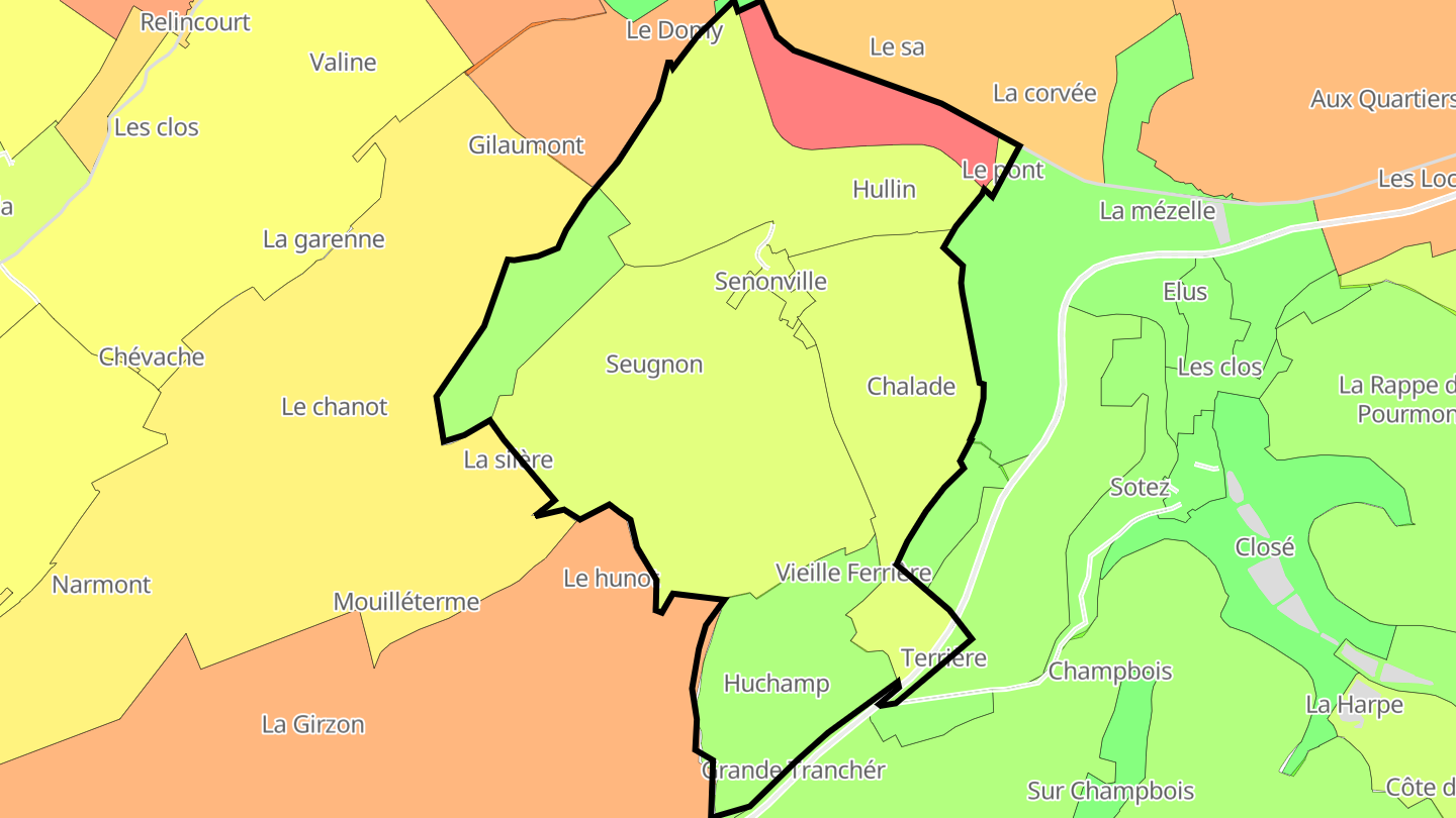 Carte des prix de l'immobilier Senonville