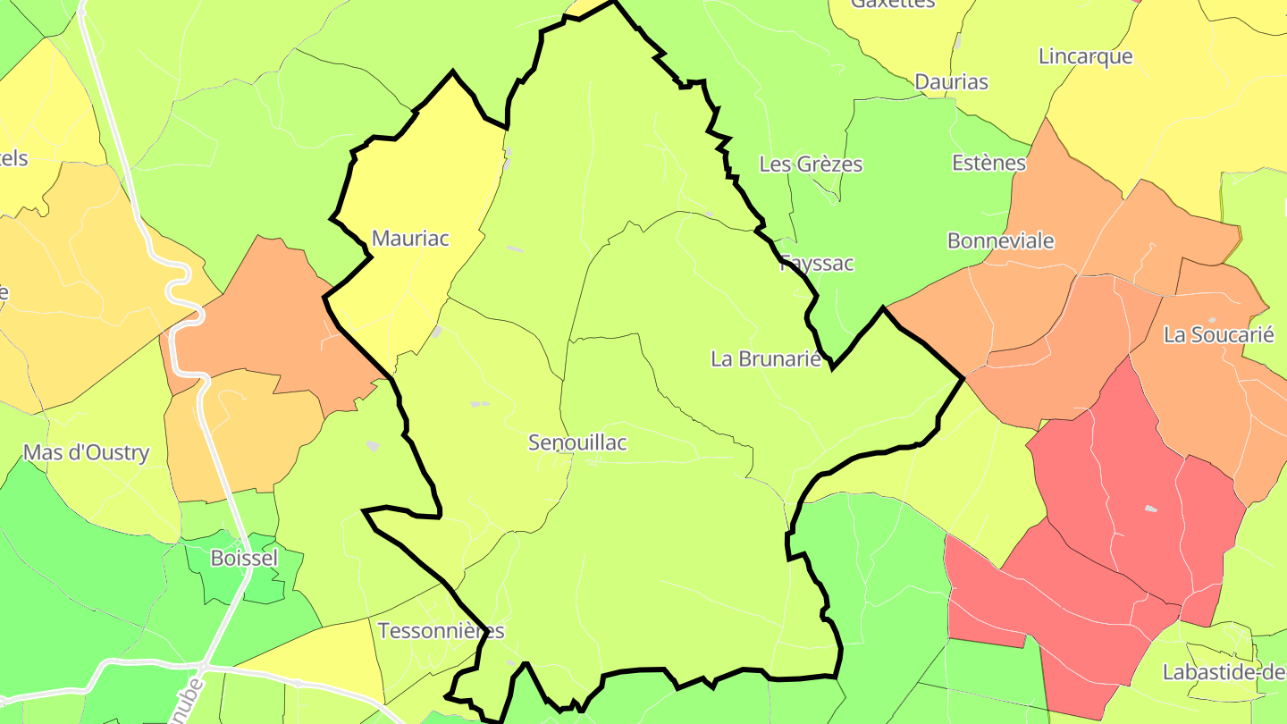 Carte des prix de l'immobilier Senouillac