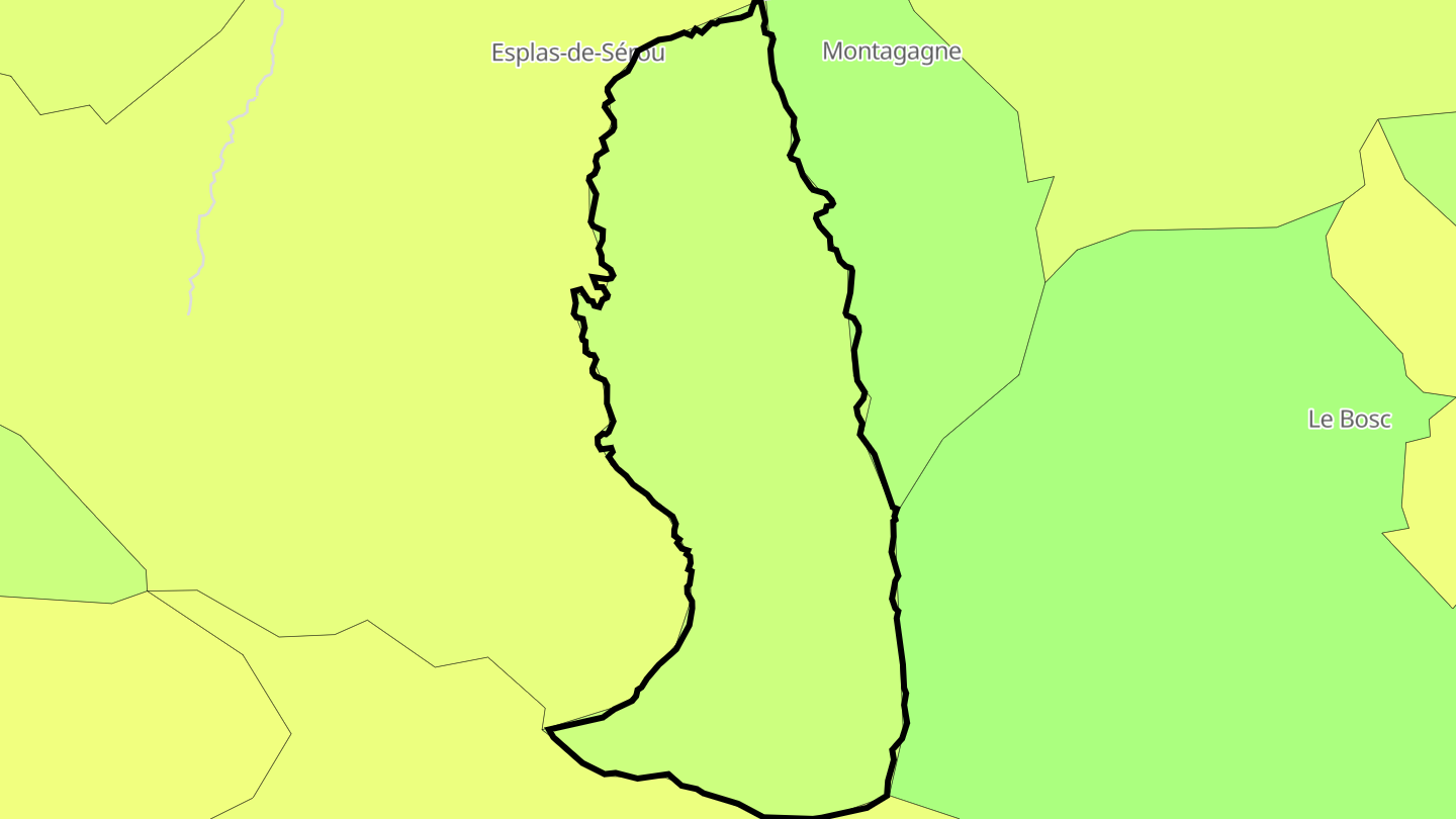 Carte des prix de l'immobilier Sentenac-de-Sérou