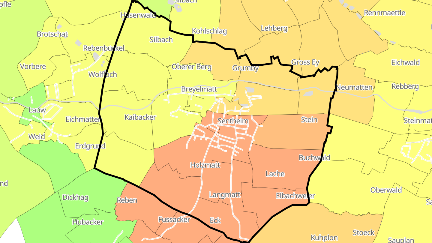 Carte des prix de l'immobilier Sentheim