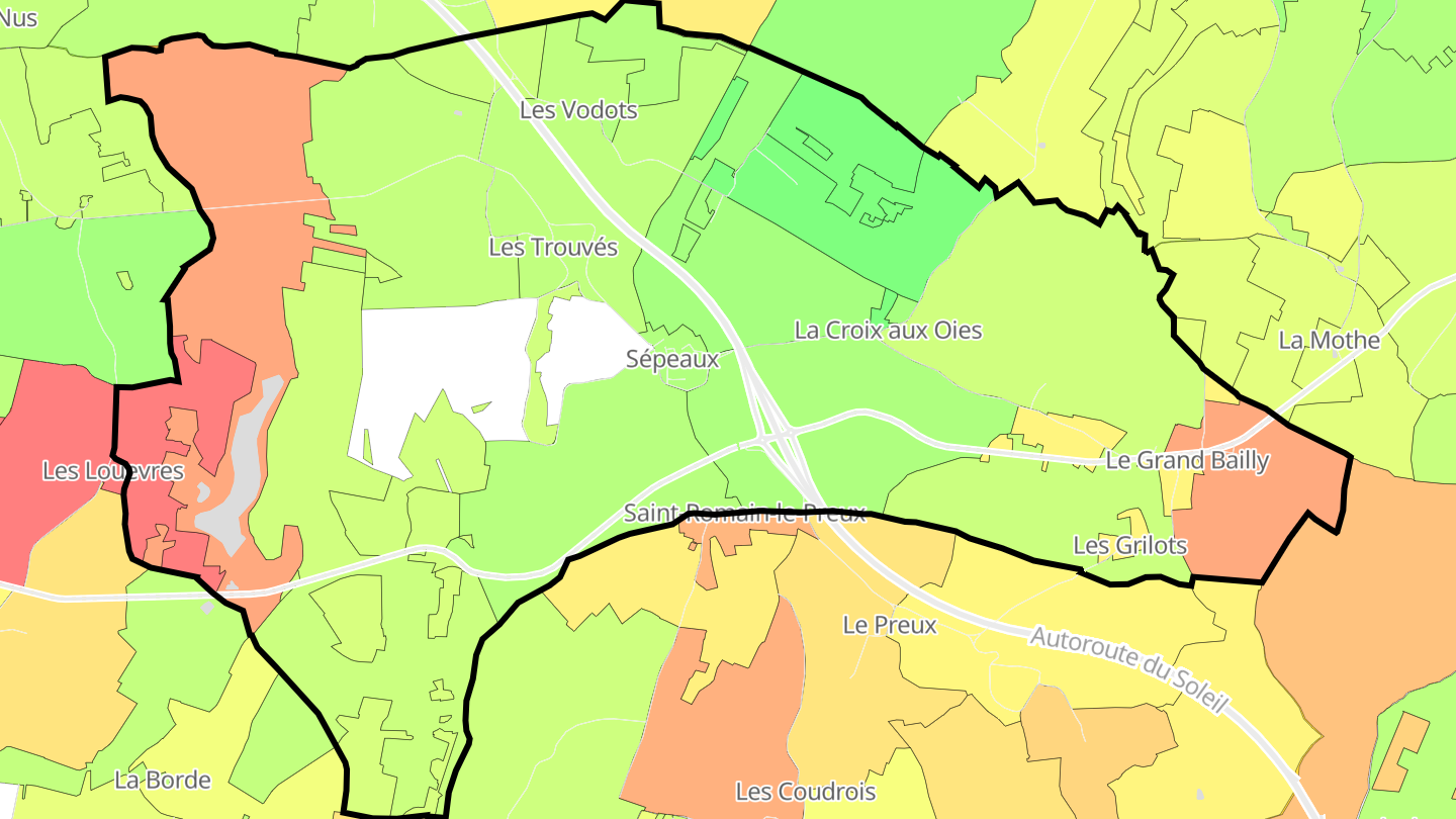 Carte des prix de l'immobilier Sépeaux