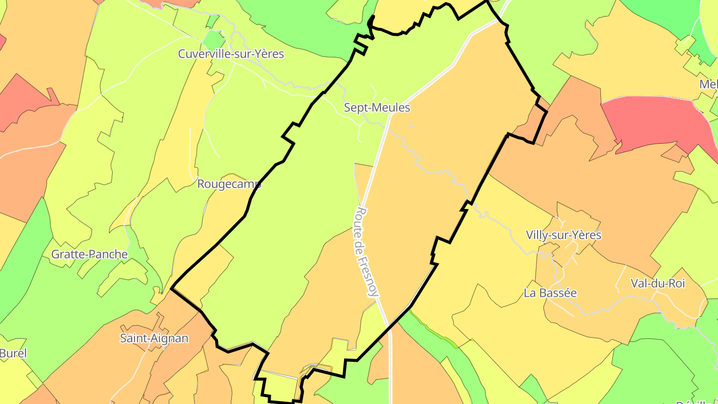 Carte des prix de l'immobilier Sept-Meules