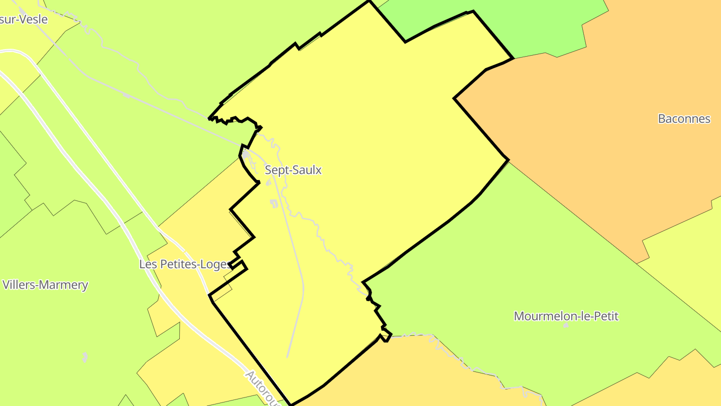 Carte des prix de l'immobilier Sept-Saulx